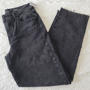 Old Navy OG High Rise Loose Secret Smooth Jeans 6 NWT BlackRaw Hem Stretch